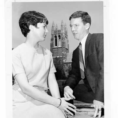 First brother and sister to graduate in same year; Joseph P. Breslin and Mary Anne Breslin during 1968 graduation/commencement. Students are the son and daughter of Joseph Breslin, class of 1929 and President of Law Alumni.