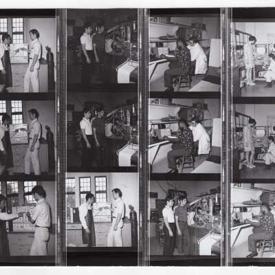 Views of students working in science laboratory, c. 1970.