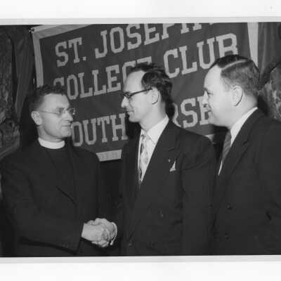 First annual dinner of South Jersey alumni club at Kenney's Restaurant in Camden, December 8, 1952, with Edward G. Jacklin, S.J., William P. Markovic, Robert Cranage.