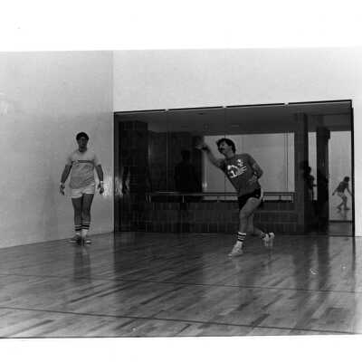 Students playing handball in Sports Complex.