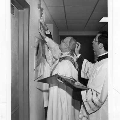 Dedication ceremony for Sourin Residence Center with Rev. Francis B. Schulte, Auxiliary Bishop of Archdiocese of Philadelphia.