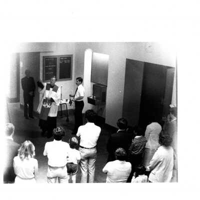 Dedication of Sports Complex (addition to Field House) with Donald I. MacLean, Michael Smith, S.J.