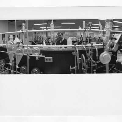 George L. Nelson (Chemistry) in laboratory.