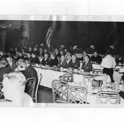 Testimonial dinner for Joseph S. Hogan, S.J., held at Bellevue-Stratford Hotel, November 25, 1947.