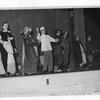 Students performing in stage show, "Hook, Line, and Sinker" during Junior Week.