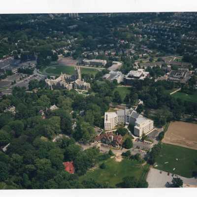 Aerial view of Saint Joseph's University campus.