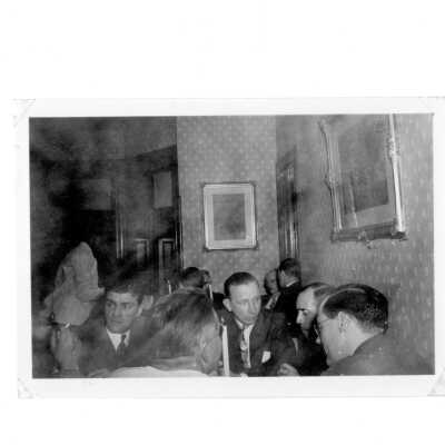 Alumni reunion of class of 1931 at Somerton, Philadelphia, May 18, 1946, with Phil Mulligan, Bill White, Jeff Donges, Frank Lalley, Doc Phalen, Charlie Gannon.