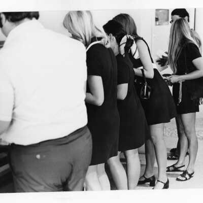 Students in cafeteria line.