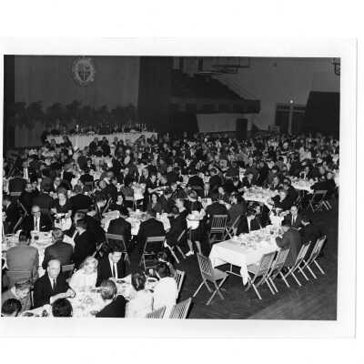 View of alumni communion supper in Field House, February 23, 1966.