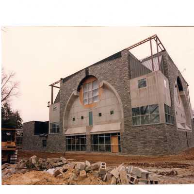 Exterior view of construction of Chapel of Saint Joseph.
