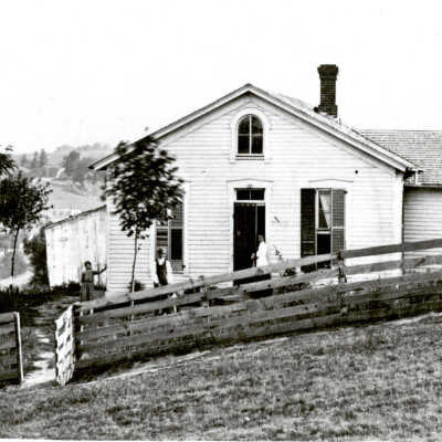 93.1H.99 James Home, 1318 Lafayette, people in front, 1882: Copyright: 93.1H.99 James Home, 1318 Lafayette, people in front, 1882