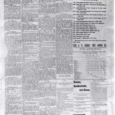 93.1H.88 James, Jesse Death in Daily Gazette, p. 5, Apr. 5, 1882: Copyright: 93.1H.88 James, Jesse Death in Daily Gazette, p. 5, Apr. 5, 1882