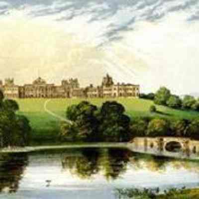 Blenheim Palace, Oxforshire, England, 1880, Baxter print: The palace, built between 1705 and 1722, and designated a UNESCO World Heritage Site in 1987 is the Churchill family seat and one of England's largest houses.