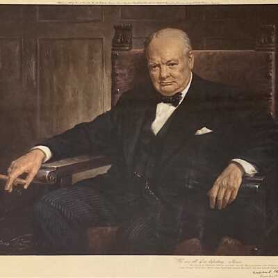 We are all of us defending…a Cause… Portrait of Winston Churchill (1874-1965), British Prime Minister (1940-1945, 1951-1955)