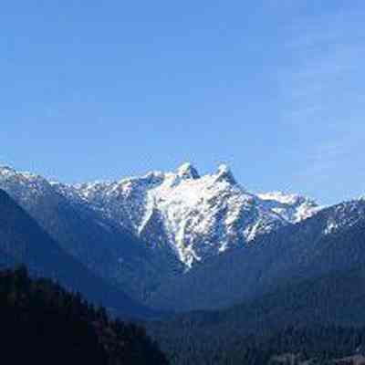 The Lions from Cleveland Dam at Capilano Lake in the District of North Vancouver, 2007. Photograph by Flying Penguin - Pacific Spirit Photography.: Creative Commons Attribution-Share Alike 3.0 Unported license.