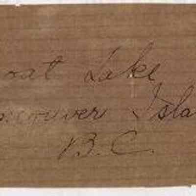 Verso frame, handwritten label - title and date