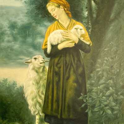 Peasant Girl with Sheep