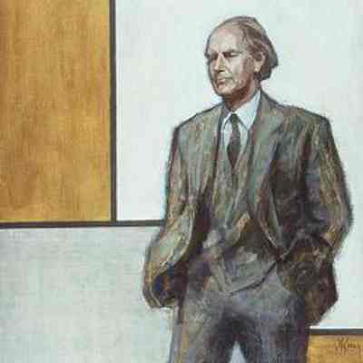 Colin Graham, Director [AGGV], 1951-1973. 1973, acrylic painting by Myfanwy Pavelic Spencer, RCA, OC, OBC (1916-2007): Art Gallery of Greater Victoria. Commissioned by the Women's Committee (1985.002.001)
