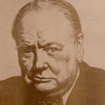 Portrait of Sir Winston Churchill (1874-1965), British Prime Minister (1940-1945, 1951-1955)