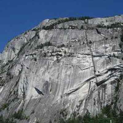 Close-up shot of the Stawamus Chief’s Rock Face in "Squamish And The Legend of the Stawamus Chief", 2022. Photograph by Kyle Pearce: From Mindful Ecotourism (see Web Links)