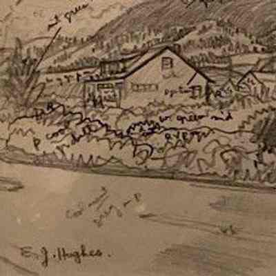Detail lower left with E. J. Hughes signature