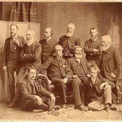 Portrait of Ontario Society of Artists (OSA) 1889 - Marmaduke Matthews, RCA is second from the left: From left: William Daniel Blatchly, Marmaduke M. Mathews, John Wycliffe Lowes Forster, Thomas Mower Martin, Hamilton P. McCarthy, H. Hanniford, Robert Ford Gagen, Hon. G. Allen, William Revell, William Albert Sherwood.
Photograph by unknown photographer, Archives of Ontario (F 1140-7-0-2.2)