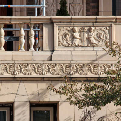 The UCBC Terracotta Restoration Project, No. 2. Work in progress: Gordon Street balustrade