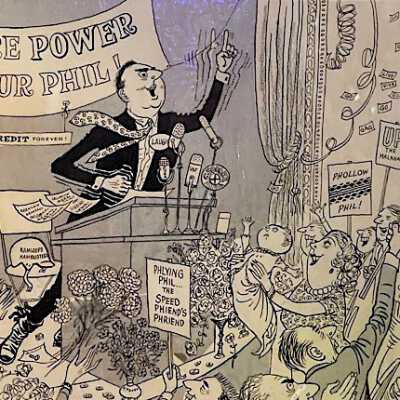 And furthermore I say to you…great citizens of this great province… Political cartoon