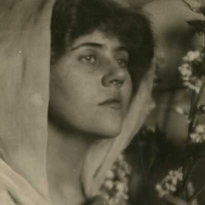 Woman with a Shawl and Blossoms