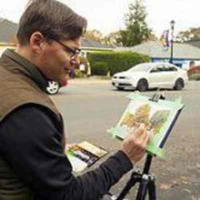 Ken Faulks, artist, 2017: From Victoria News, "Artists on the Avenue" by Keri Coles, Oct. 24, 2017