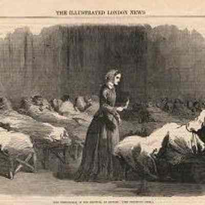 Miss Florence Nightingale in the Hospital at Scutari, 24 February 1855. Illustration (wood engraving) for The Illustrated London News, page 176 by unknown artist.
