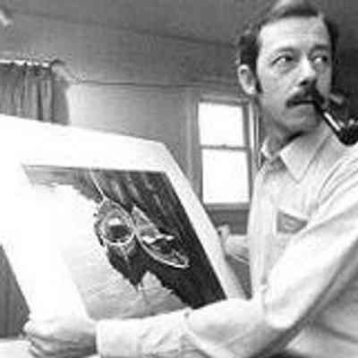 Artist Brian Travers-Smith in his studio, 1967: Photograph by William E. John (1924-2000). City of Victoria Archives (PR-0059-M01919)