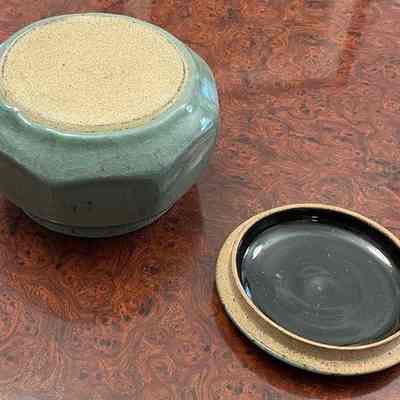 Detail of pot and lid