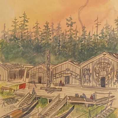 Beaver Harbour Village near Fort Rupert (1860-1870)