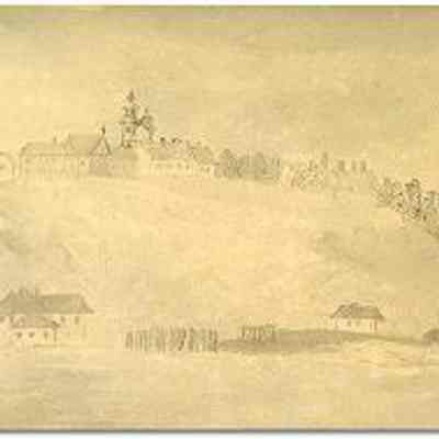 View of Quebec, Lower and Upper towns, from the River, ca. 1791. Drawing on paper by Elizabeth Simcoe (1766-1850). Artist was the wife of John Graves Simcoe, the first Lieutenant Governor of Upper Canada: From Archives of Ontario (Ref F 47-11-1-0-14)