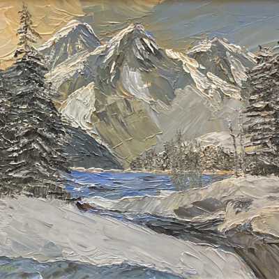Mountain Lake in Winter