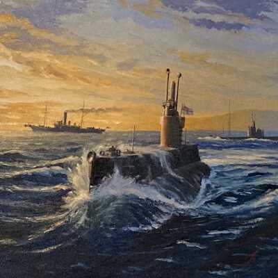 CC1 and CC2 , Canada’s First Submarines off Trial Island, August 5, 1914
