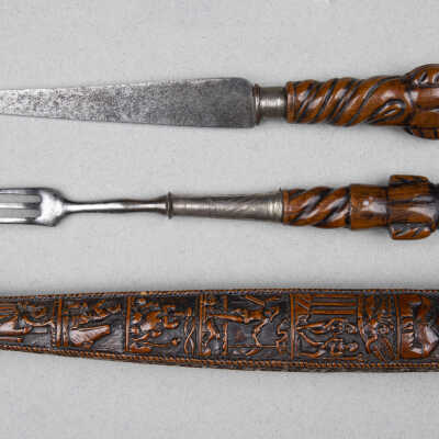 Knife and fork in sheath