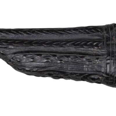 Sheath for a knife and 2 other implements (missing)