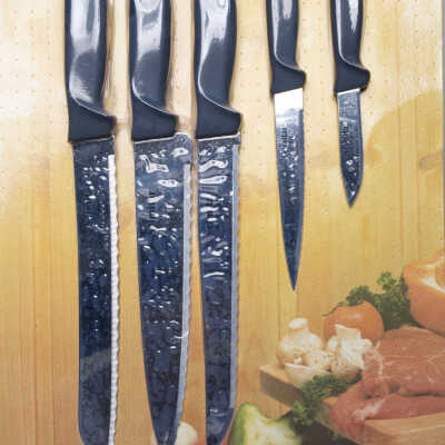 Knives, kitchen with hanging rack