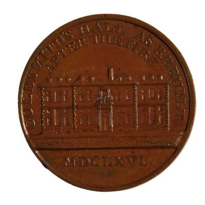 London penny token commemorating rebuilding of Goldsmiths’ Hall