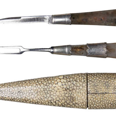 Scrivener's knives, pair, with case