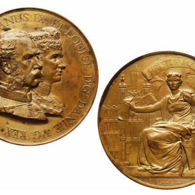 City of London Series medal commemorating the Reception of the King and Queen of Denmark 1893