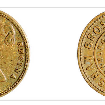 Token bearing head of Queen Victoria issued by Shaw Bros