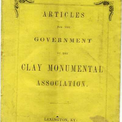 Articles for the Government of the Clay Monumental Association