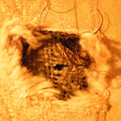 closeup of hole in seat