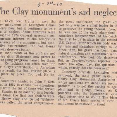 The Clay Monument's sad neglect