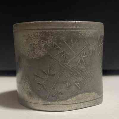 detail of carving on napkin ring