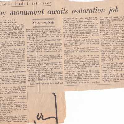 Clay monument awaits restoration job
