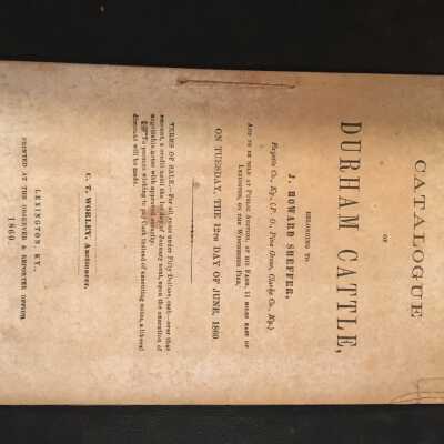 Catalogue of Durham Cattle